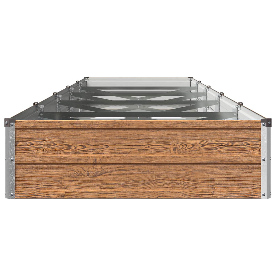 Verhoogd Tuinbed Houtbruin 400 x 80 x 24 cm koudgewalst staal