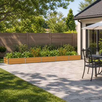 Verhoogd Tuinbed Naturel 400 x 80 x 24 cm koudgewalst staal