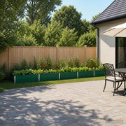 Verhoogd tuinbed 400x80x24 cm groen koudgewalst staal