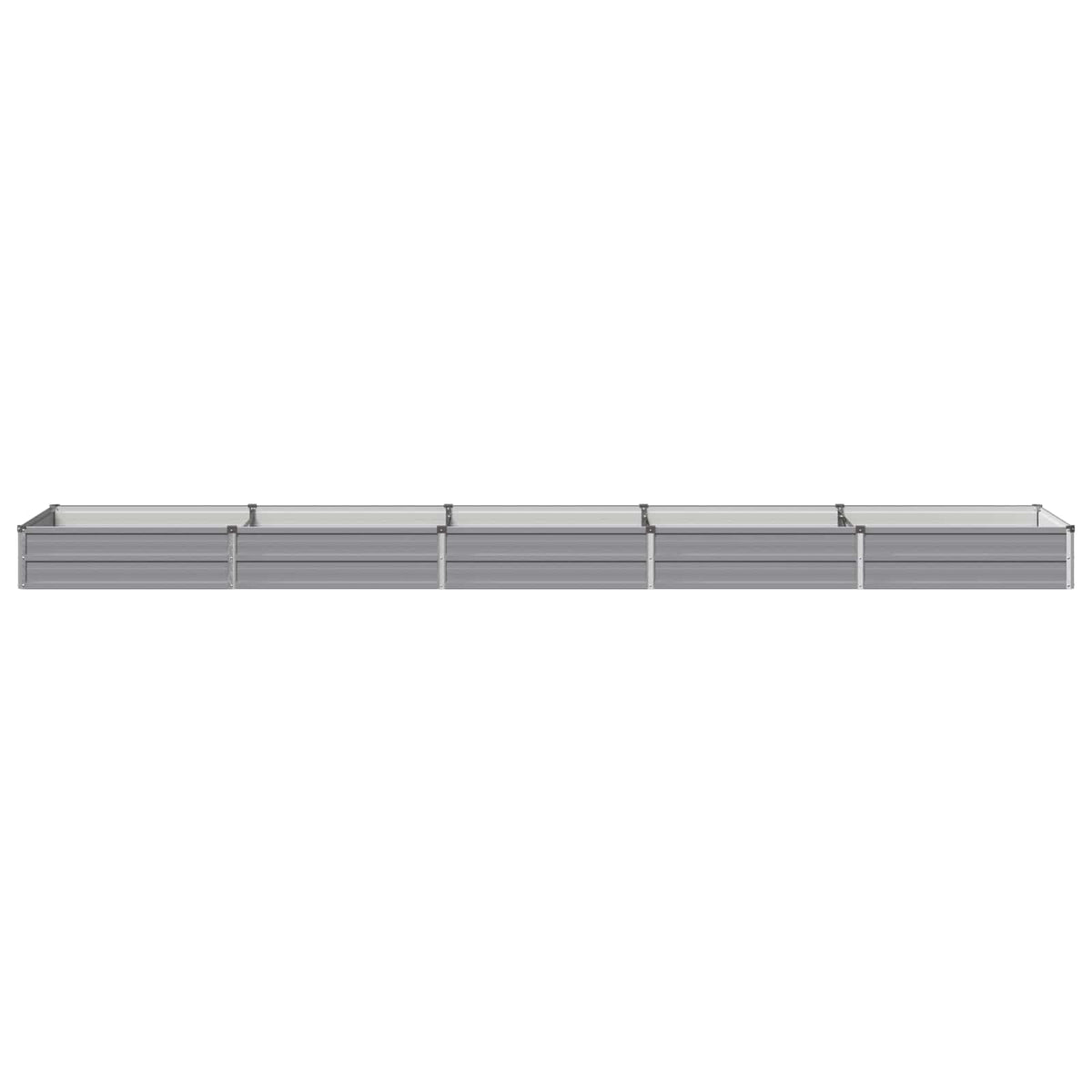 Verhoogd Tuinbed Grijs 400 x 80 x 24 cm koudgewalst staal