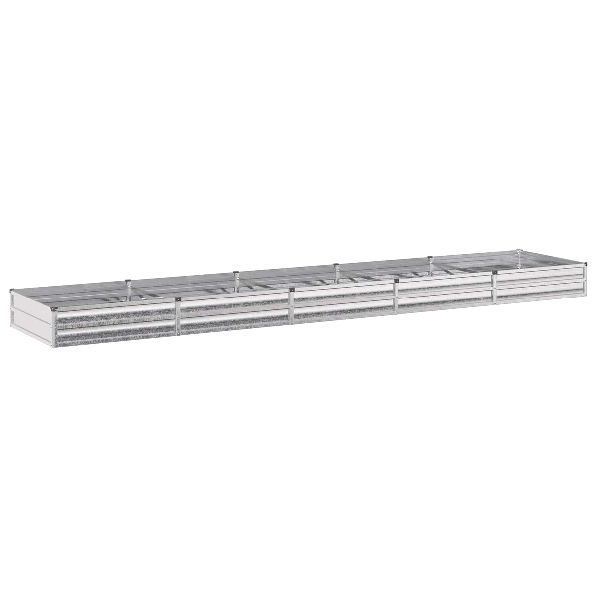 Verhoogd Tuinbed Zilverkleurig 400 x 80 x 24 cm gegalvaniseerd