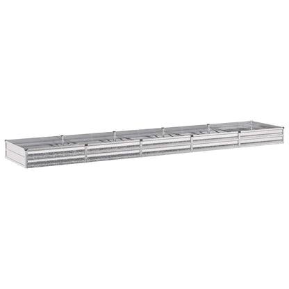 Verhoogd Tuinbed Zilverkleurig 400 x 80 x 24 cm gegalvaniseerd