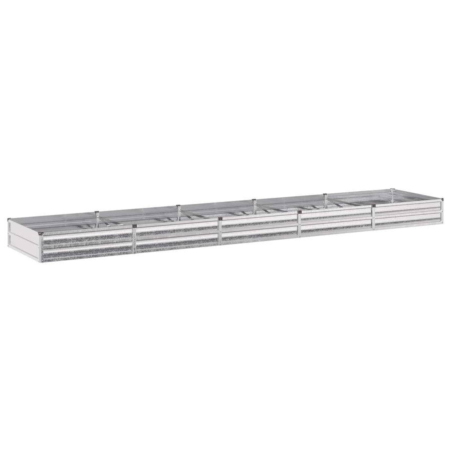 Verhoogd Tuinbed Zilverkleurig 400 x 80 x 24 cm gegalvaniseerd
