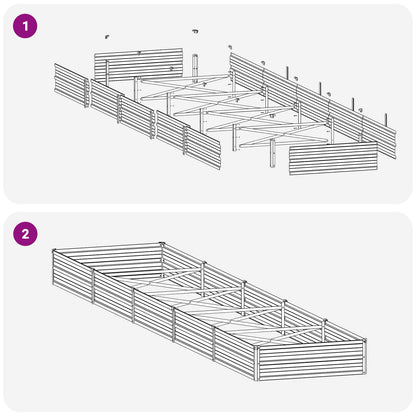 Verhoogd Tuinbed Roestig 400 x 80 x 24 cm corton