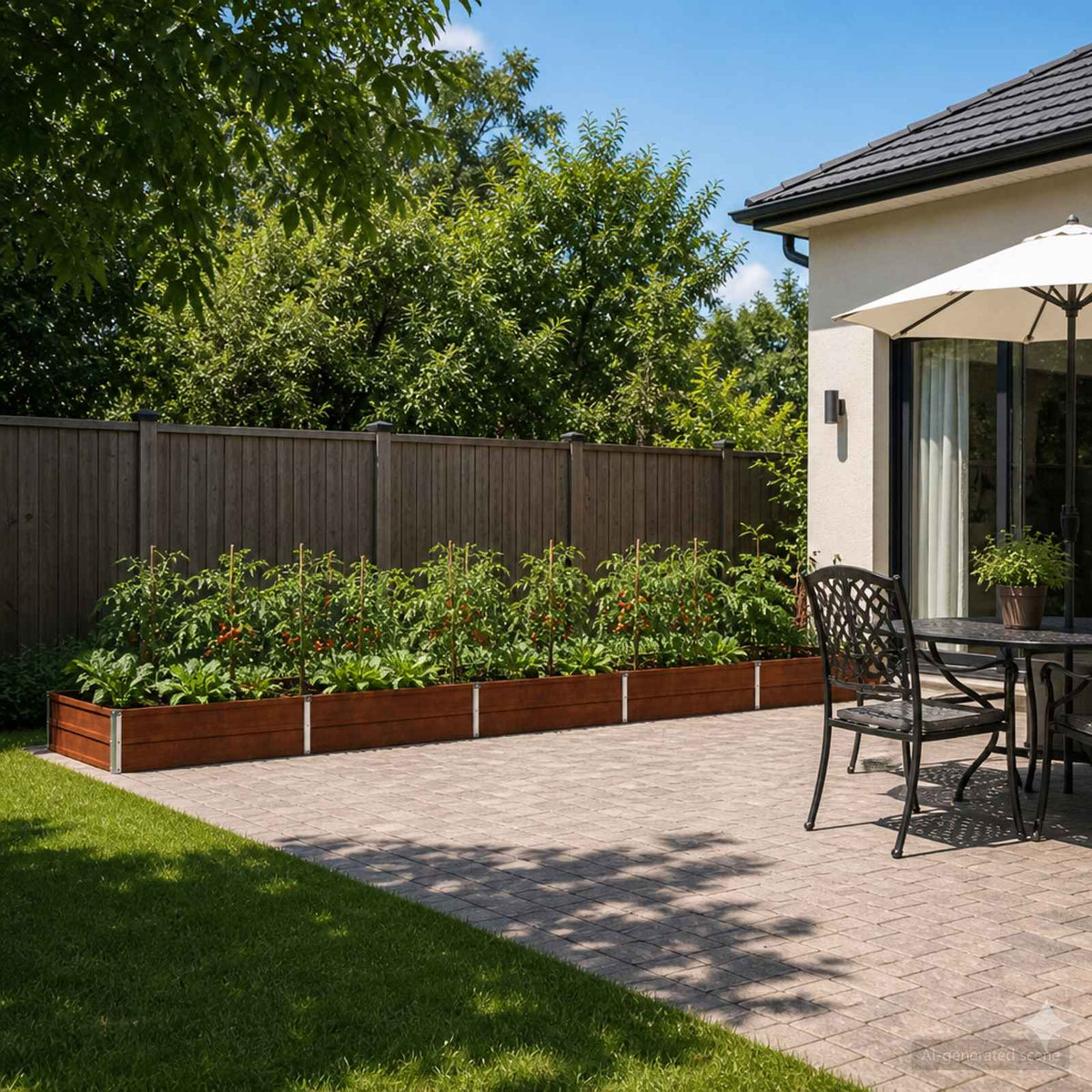 Verhoogd Tuinbed Roestig 400 x 80 x 24 cm corton