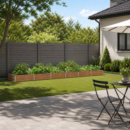 Verhoogd Tuinbed Houtbruin 480 x 80 x 24 cm koudgewalst staal