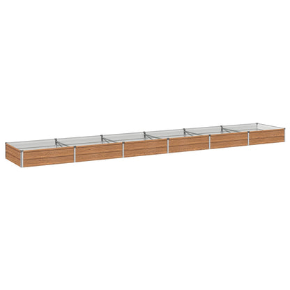 Verhoogd Tuinbed Houtbruin 480 x 80 x 24 cm koudgewalst staal