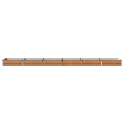 Verhoogd Tuinbed Houtbruin 480 x 80 x 24 cm koudgewalst staal