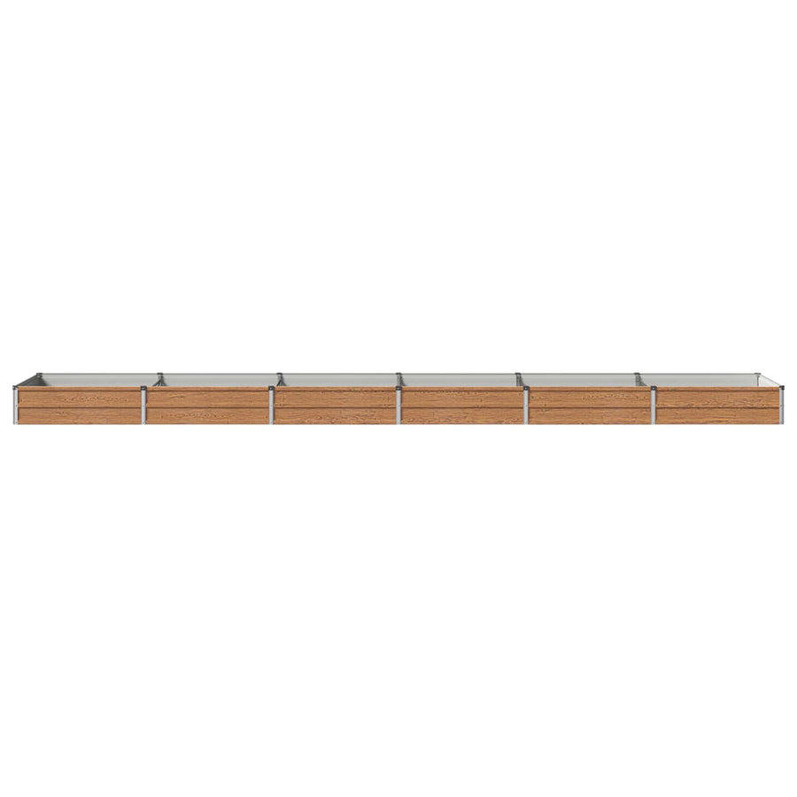 Verhoogd Tuinbed Houtbruin 480 x 80 x 24 cm koudgewalst staal