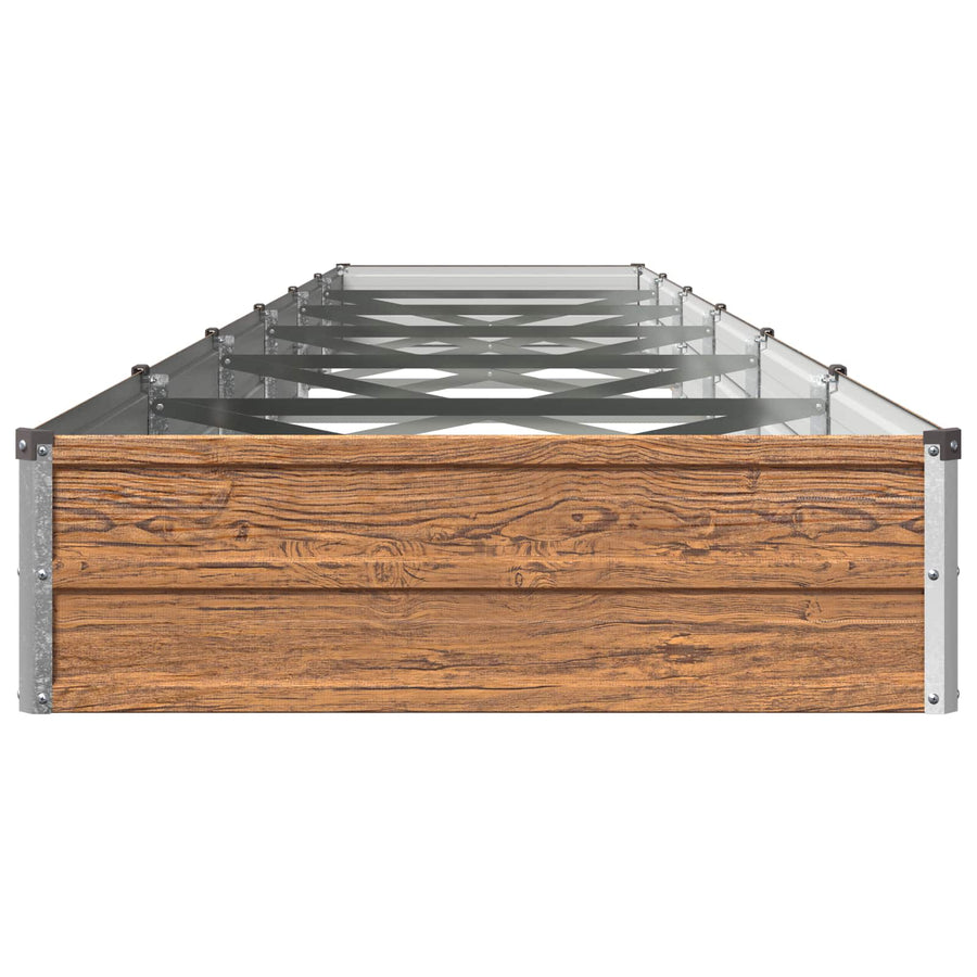 Verhoogd Tuinbed Houtbruin 480 x 80 x 24 cm koudgewalst staal
