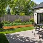 Verhoogd tuinbed staal 480x80x24 cm naturel