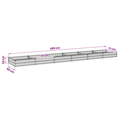 Verhoogd Tuinbed Zwart 480 x 80 x 24 cm koudgewalst staal