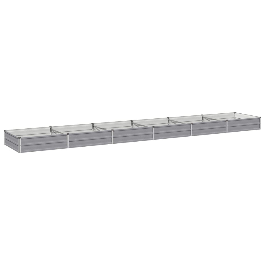 Verhoogd Tuinbed Grijs 480 x 80 x 24 cm koudgewalst staal