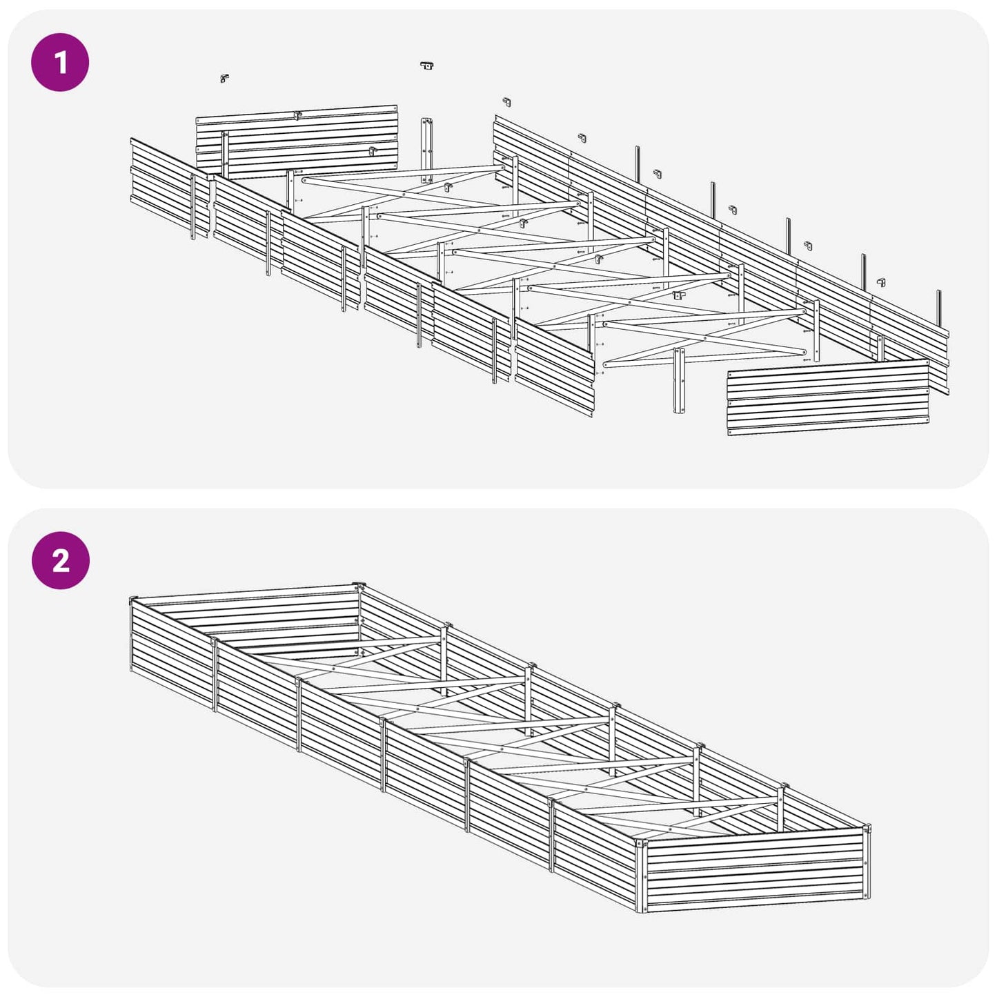 Verhoogd Tuinbed Antracietkleurig 480 x 80 x 24 cm