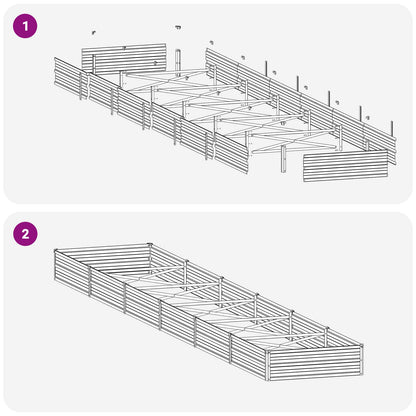 Verhoogd Tuinbed Roestig 480 x 80 x 24 cm corton