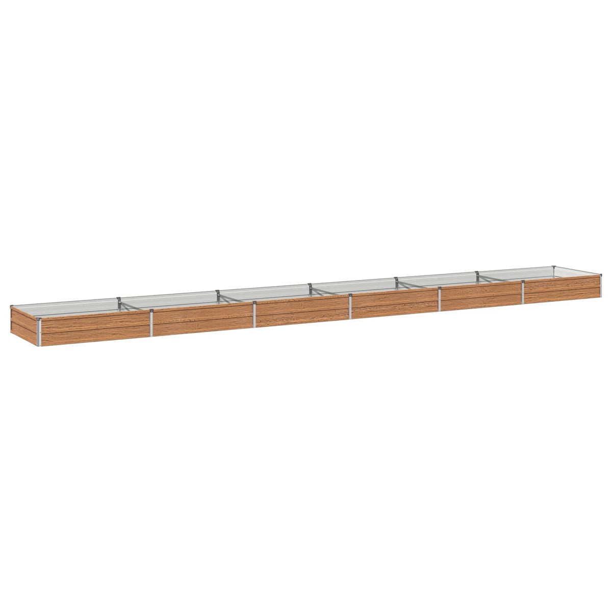 Verhoogd Tuinbed Houtbruin 600 x 80 x 24 cm koudgewalst staal