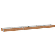 Verhoogd tuinbed 600x80x24 cm houtbruin staal