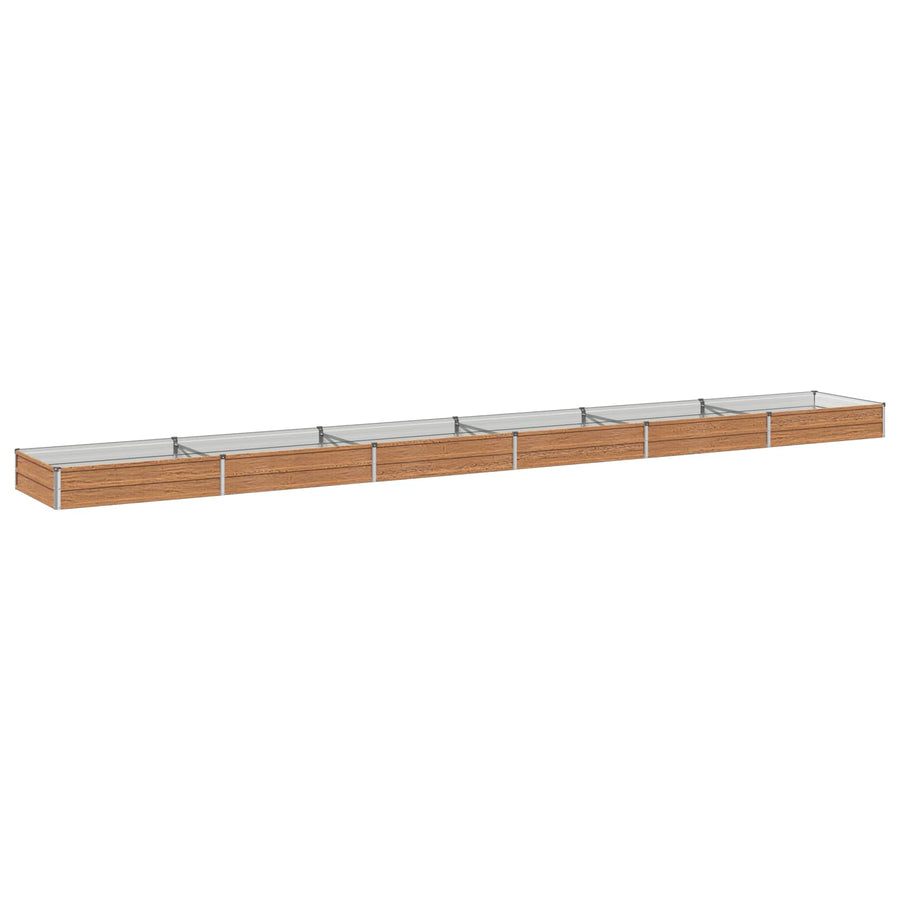 Verhoogd Tuinbed Houtbruin 600 x 80 x 24 cm koudgewalst staal