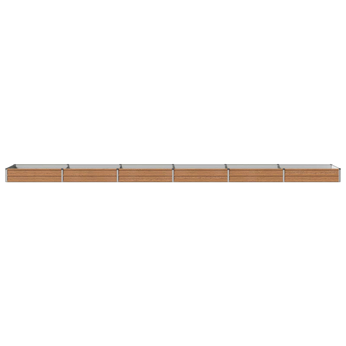 Verhoogd Tuinbed Houtbruin 600 x 80 x 24 cm koudgewalst staal
