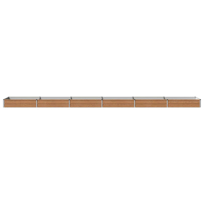 Verhoogd Tuinbed Houtbruin 600 x 80 x 24 cm koudgewalst staal