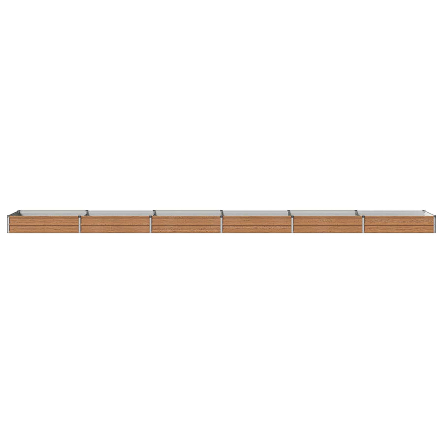 Verhoogd Tuinbed Houtbruin 600 x 80 x 24 cm koudgewalst staal