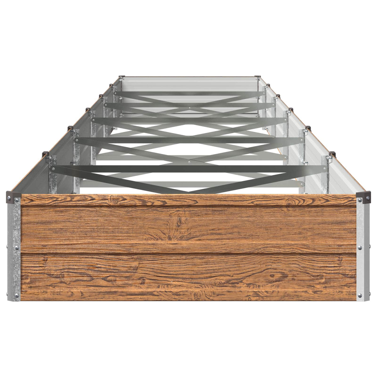 Verhoogd Tuinbed Houtbruin 600 x 80 x 24 cm koudgewalst staal