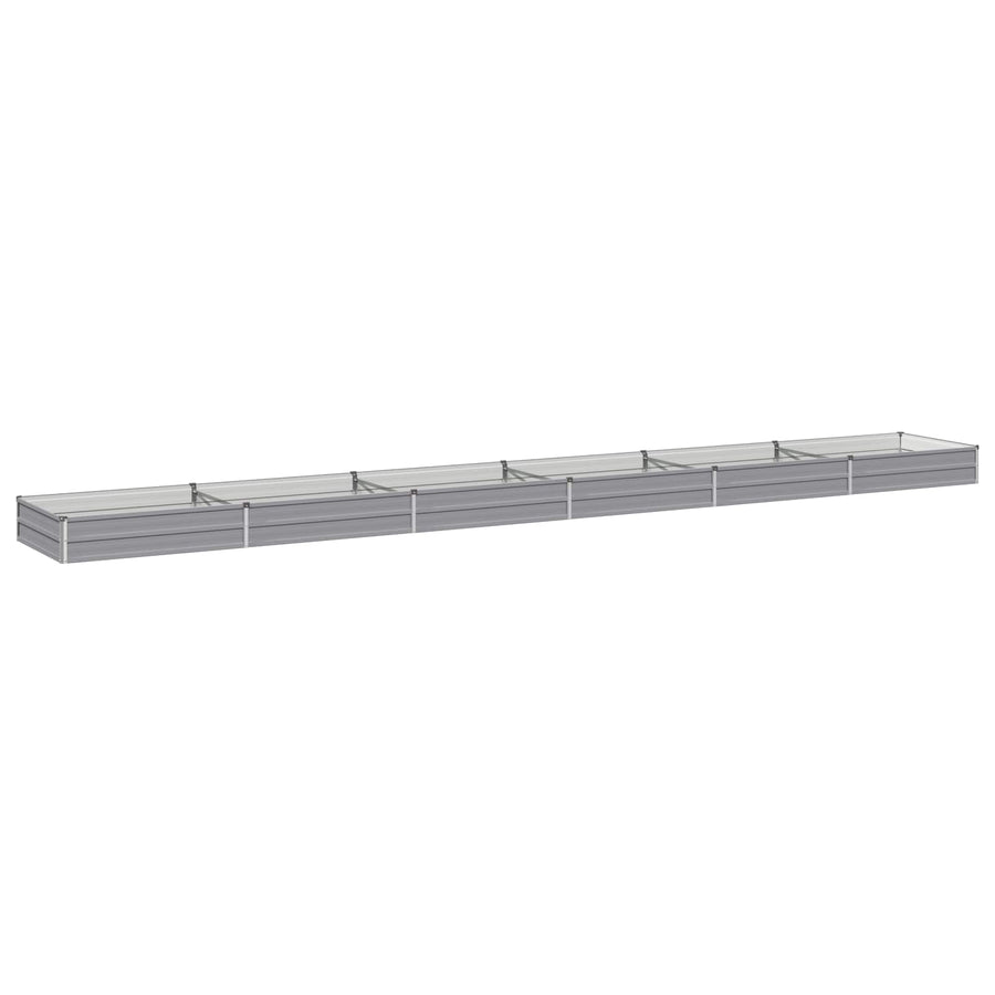 Verhoogd Tuinbed Grijs 600 x 80 x 24 cm koudgewalst staal