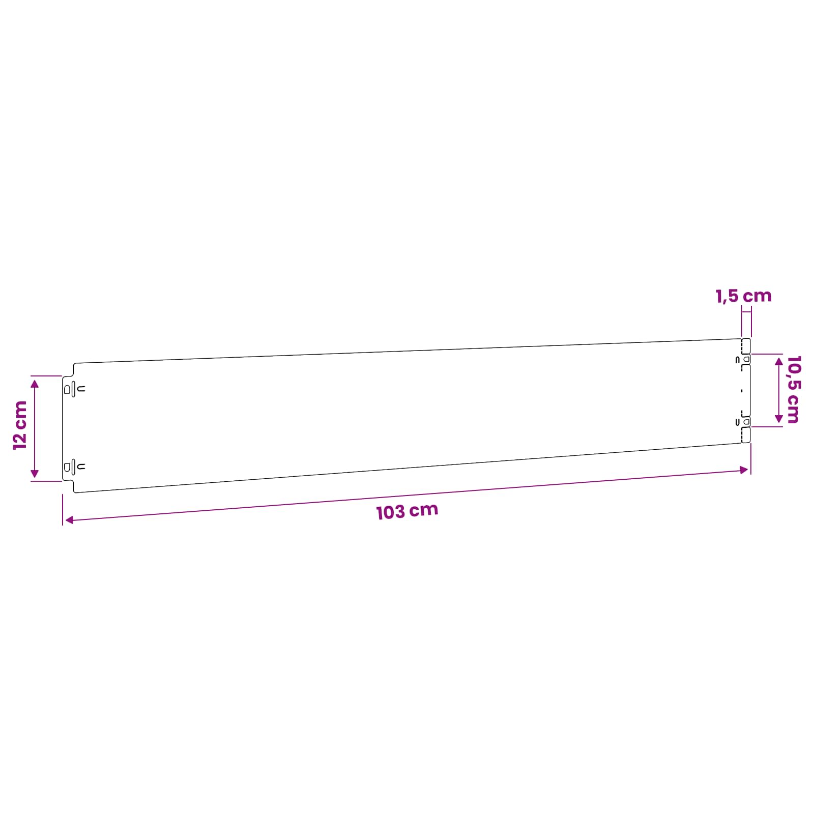 Gazonrand 30 st 15 x 103 cm Staal Wit