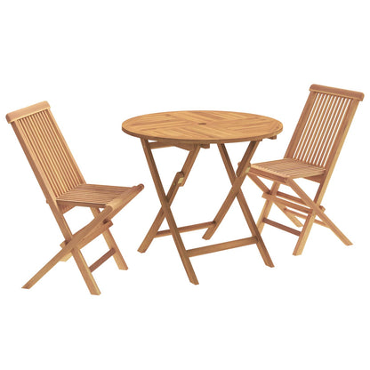 3-delige opvouwbare bistroset voor in de tuin Naturel