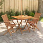 Tuinset 3-delig massief teakhout Naturel 90x90x75 cm