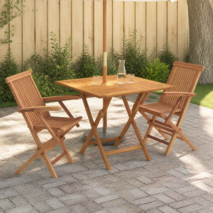 3-delige opvouwbare bistroset voor in de tuin 3 st Naturel