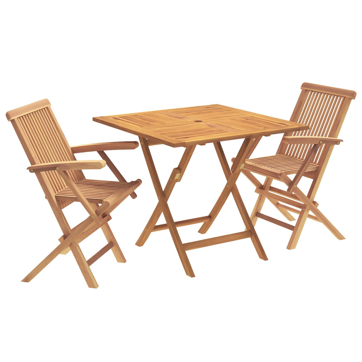 3-delige opvouwbare bistroset voor in de tuin 3 st Naturel