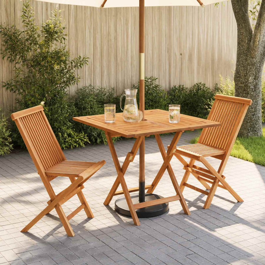 3-delige opvouwbare bistroset voor in de tuin Naturel