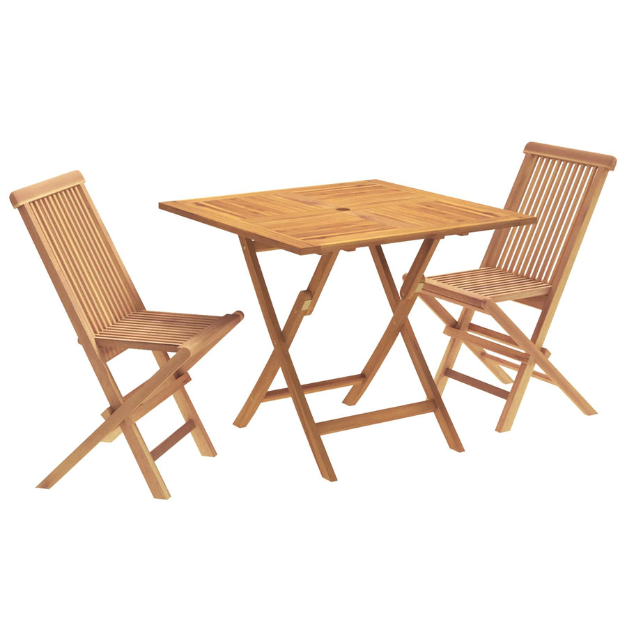 3-delige opvouwbare bistroset voor in de tuin Naturel