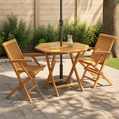 3-delige opvouwbare bistroset voor in de tuin 3 st Naturel