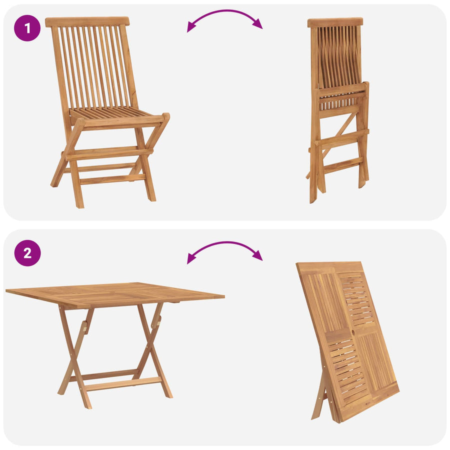 Tuin Bistro Set 3 pcs Bruin Massief Teak Hout