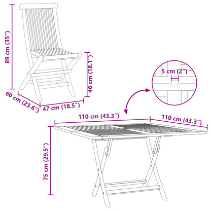 Tuin Bistro Set 3 pcs Bruin Massief Teak Hout