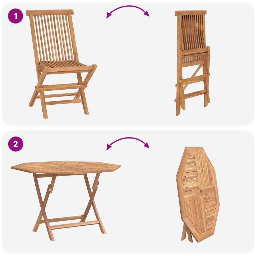 Tuin Bistro Set 3 pcs Bruin Massief Teak Hout
