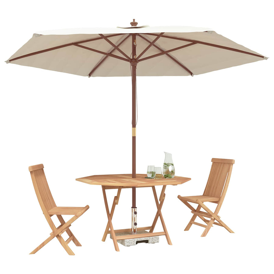 Tuin Bistro Set 3 pcs Bruin Massief Teak Hout