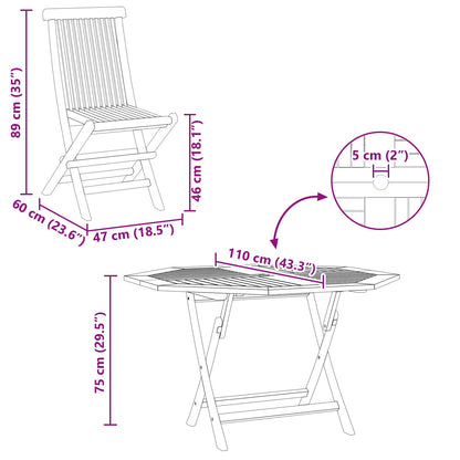 Tuin Bistro Set 3 pcs Bruin Massief Teak Hout