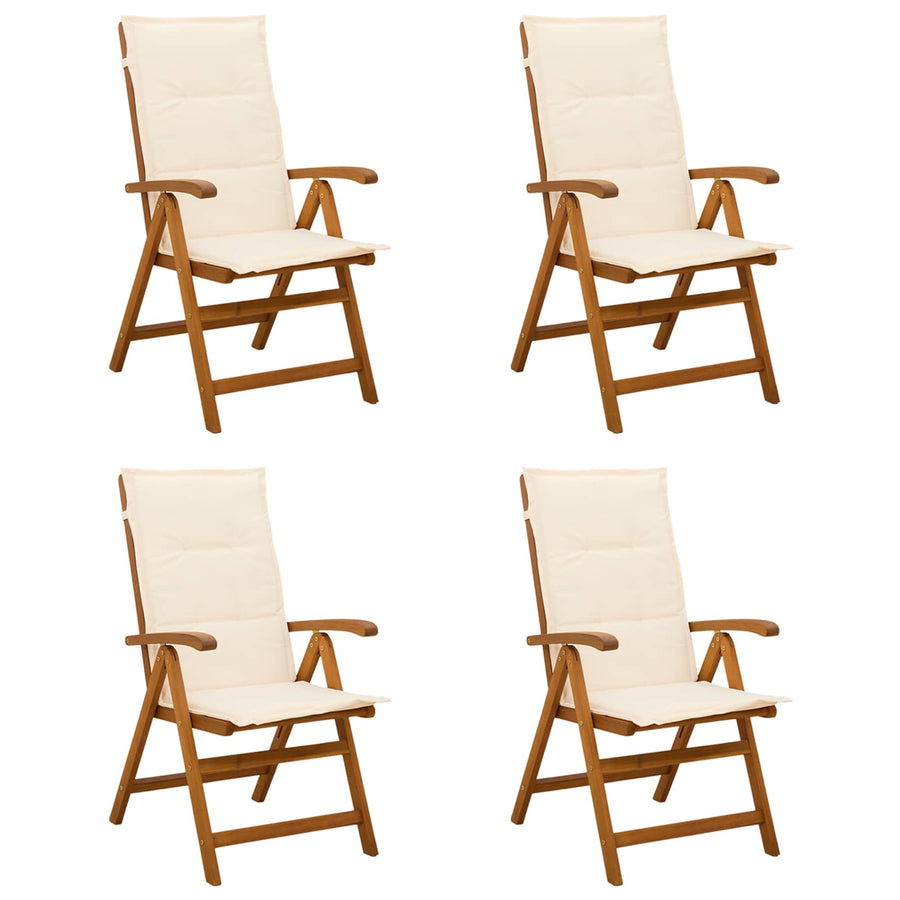 Recliner Tuinstoelen 4 st Naturel Massief Acaciahout