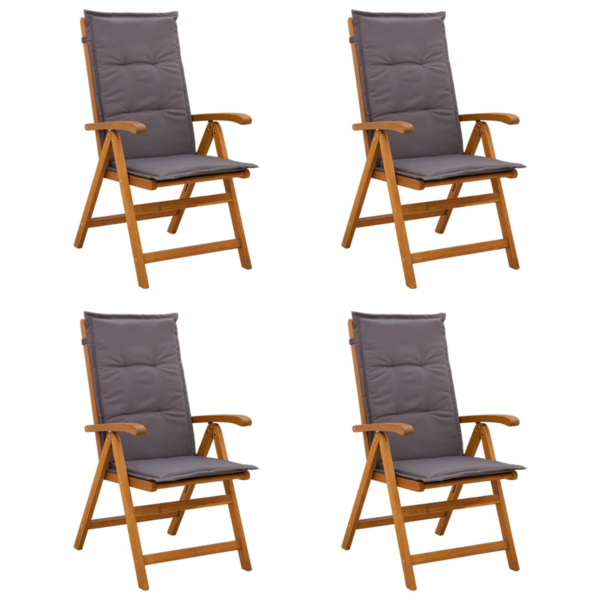 Recliner Tuinstoelen 4 st Naturel Massief Acaciahout