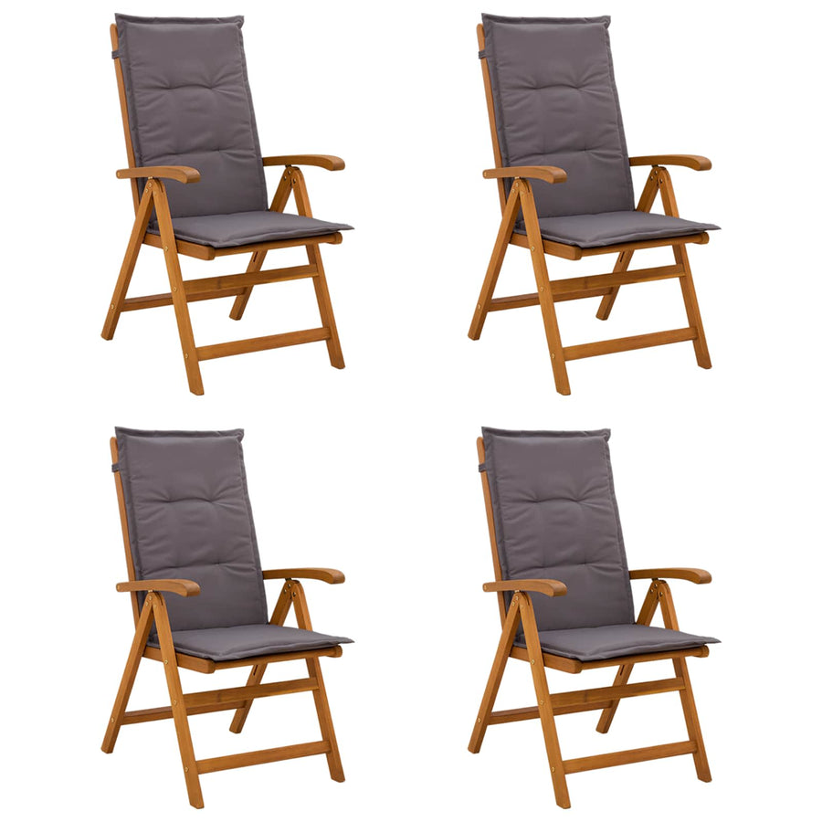 Recliner Tuinstoelen 4 st Naturel Massief Acaciahout