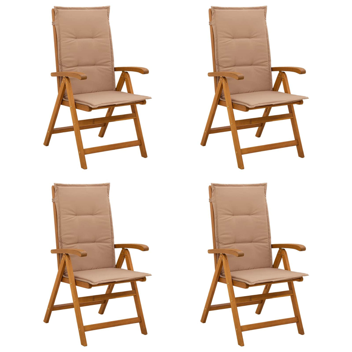 Recliner Tuinstoelen 4 st Naturel Massief Acaciahout