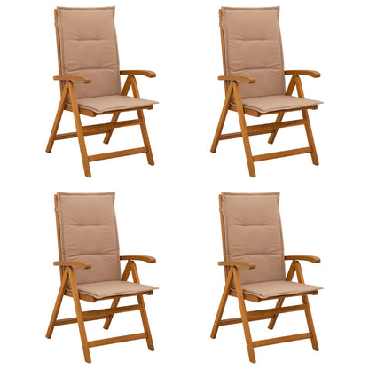 Recliner Tuinstoelen 4 st Naturel Massief Acaciahout