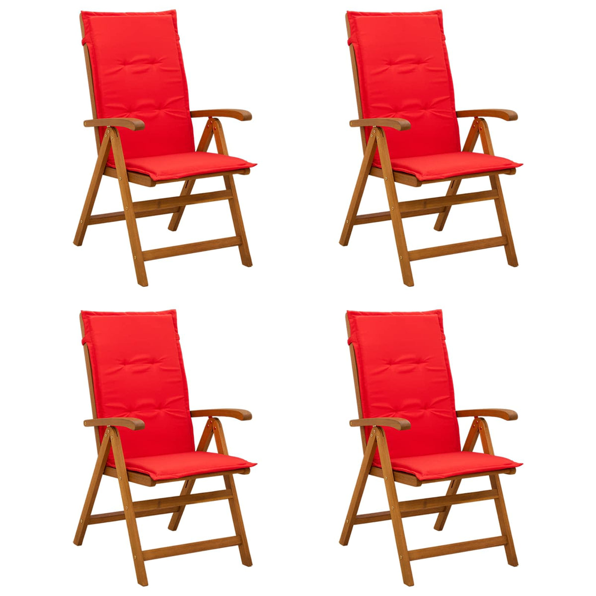 Recliner Tuinstoelen 4 st Naturel Massief Acaciahout