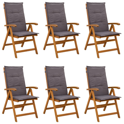 Recliner Tuinstoelen 6 st Naturel Massief Acaciahout