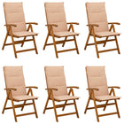 Tuinstoelen recliner massief acaciahout 6 stuks
