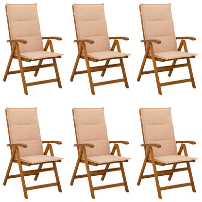 Recliner Tuinstoelen 6 st Naturel Massief Acaciahout