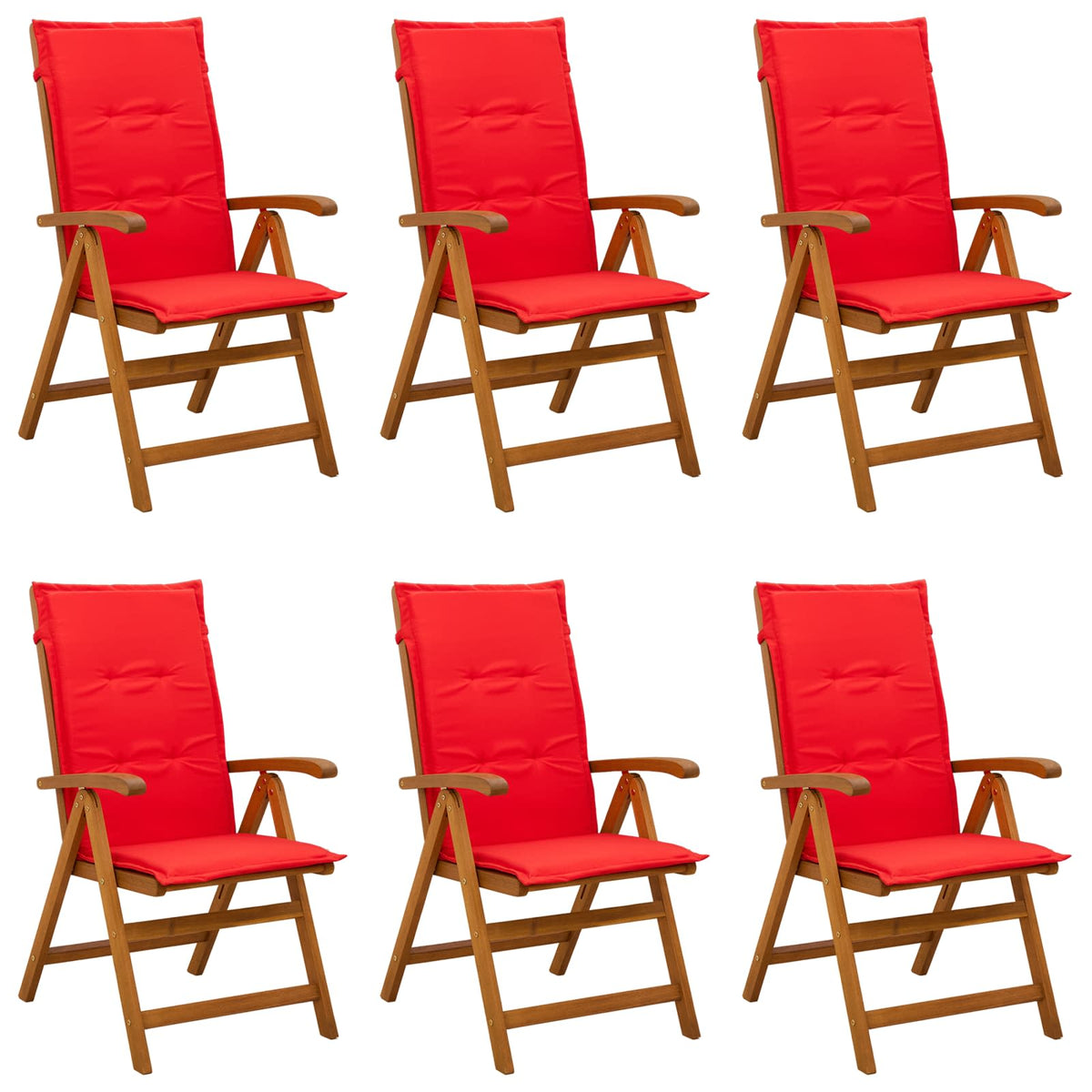 Recliner Tuinstoelen 6 st Naturel Massief Acaciahout